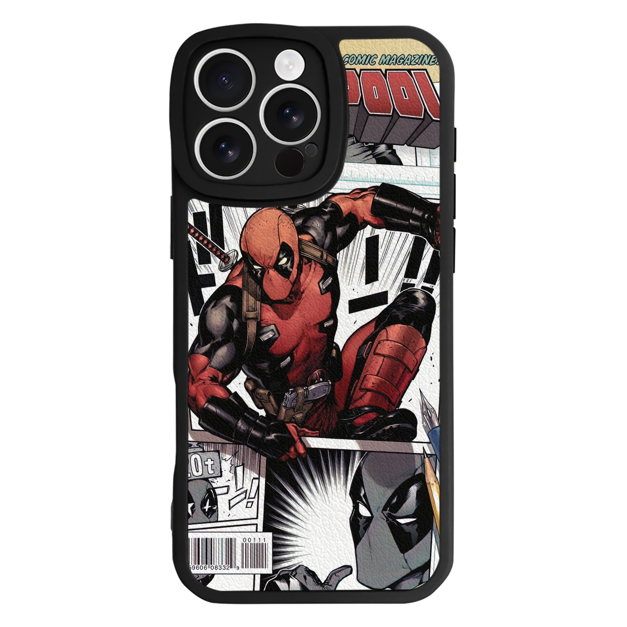 （画像用） Deadpool デッドプール 【iPhone 16シリーズ対応】シリコンスマホケース（レザー調） 材質：シリコン